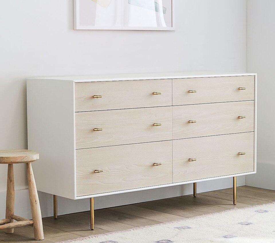 Modernist Kids 6Drawer Dresser (142 cm) White West Elm Australia